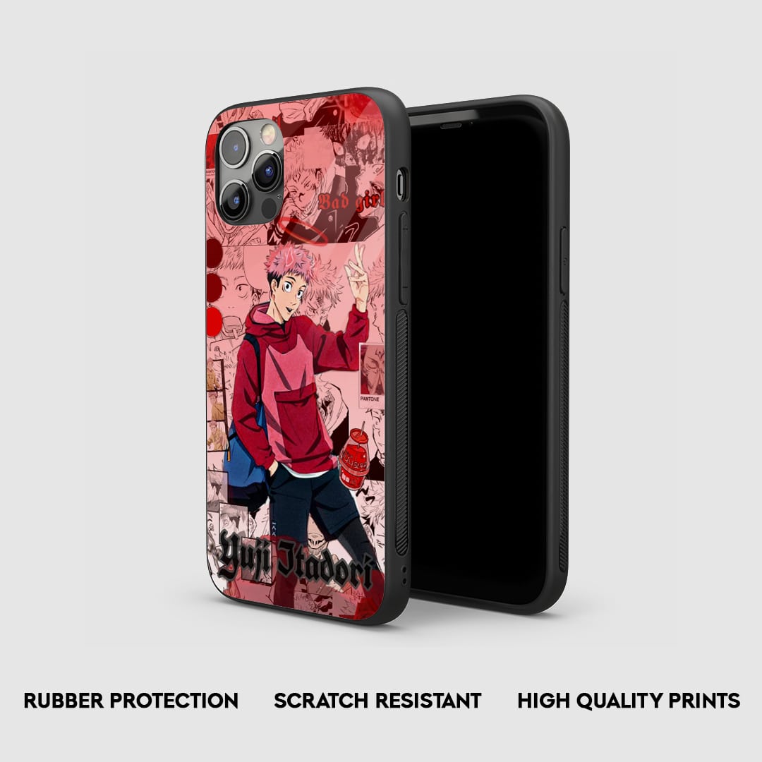Yuji Red Theme Silicone Armored Phone Case by Anime Phone Cover